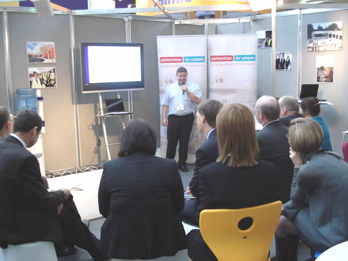 A presentation on PfS' stand at BETT 2008