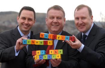 Left to right: Tim Downie (RM), Councillor Bob Symonds, Kevin Donegan (Balfour Beatty)